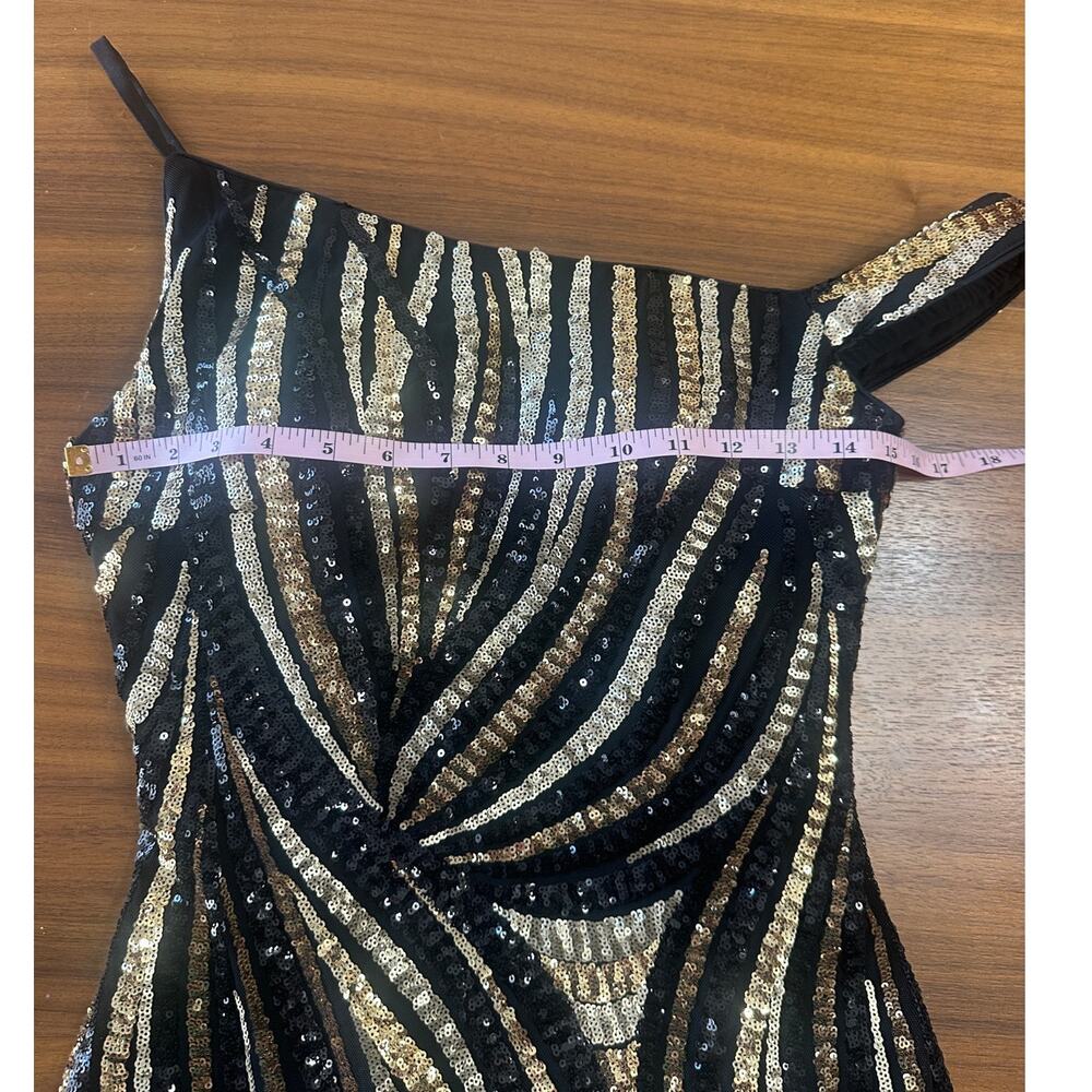 Jovani Gold/Black Sequin Off the Shoulder Trumpet Gown, Black Tie Gala Ball, 8 - Picture 8 of 11